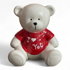 Keramik Teddybär Spardose „I ❤️ YOU“ ? Deko Geschenk Valentinstag Sparbüchse