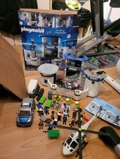 Playmobil Polizeistation 6872, Auto mit Pferdeanhänger, Hubschrauber