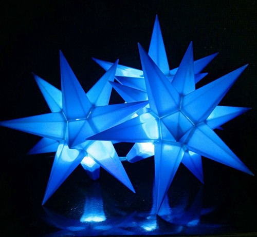 3er led außen stern - außen-stern-set, blau