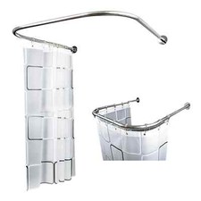 Duschvorhangstange Winkelstange Dusche ausziehbar 90-130cm halbrund L und U Form