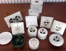 DDR Schuko Steckdose Schalter Taster rund & eckig NEU - Vintage Old Loft Design