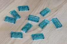 10 türkis / hellblau durchsichtige Lego Basis Steine (1x2) flach (3023) (S316)