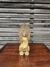 Sitzende Bronze Buddha Statue 24,5 cm – Feine Details – Asiatische Kunst – VB