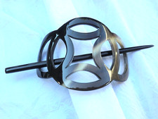 Haarspange FEE aus dunkelbraunem Horn,  Haarschmuck