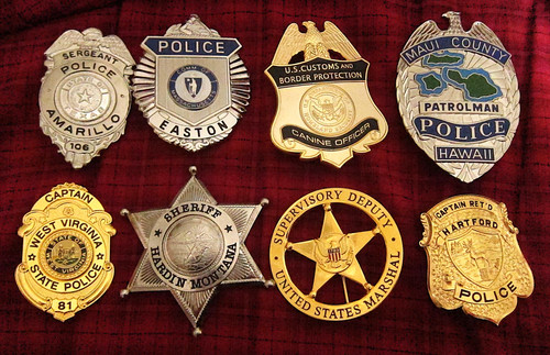 Obsolete police badges - police,