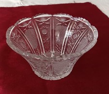 Alte Kristallschale Obstschale handgeschliffen Bohemia , 60er Jahre