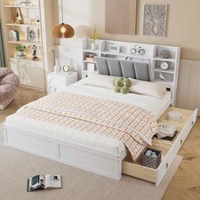 Doppelbett 160x200 Weiß+Grey