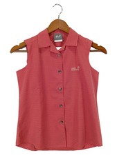 JACK WOLFSKIN Kinder Bluse Gr. 152 Rot Kariert Ärmellos Outdoor Freizeit