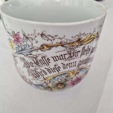 Vintage Tasse "Die Tasse war dir stets zu klein...."  H 12cm T 11cm sehr alt 