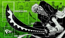 One Piece Zorro HOLO Playmat - Silber Foiling Foil Glitzer Zoro Spielmatte 