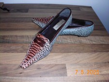 Vintage  Schuhe Pumps Ballerina Franco Bonoldi mehrfarbig Gr.37 Schlangenleder