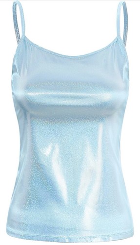 Damen metallic tank top lang - metallic,