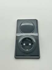 Gira System S-Color Wippe Abdeckung Steckdose + 2-fach Rahmen dunkelgrau set n
