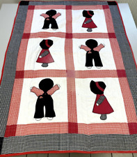 Patchwork-Babydecke Baumwolle Unikat 130 x 94 gesteppt Mädchen + Jungen kariert