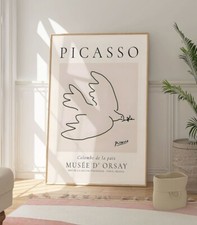 Pablo Picasso Friedenstaube Druck, Minimalistisches Poster zeitgenössische Kunst, Home Deco