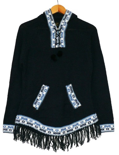 Fransen pullover dunkel blau - fransen, pullover,dunkel