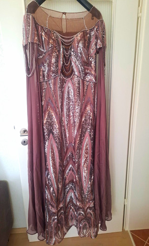 Damen abendkleid lang rosa - lang, gr