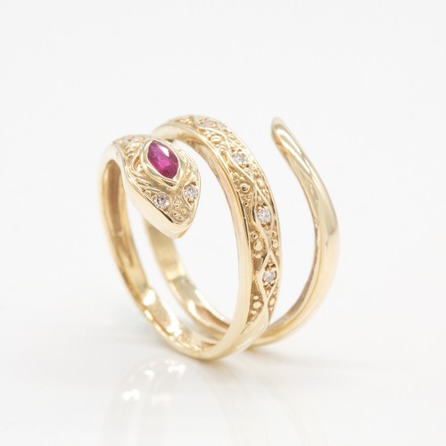 Schlangenring mit rubin - schlangenring,