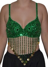 BAUCHTANZ KOSTÜM BELLY DANCE BH OBERTEIL TANZ KARNEVAL TRIBAL ORIENTALISCH SAMBA