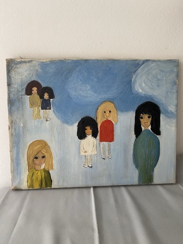 60er jahre ölmalerei - jahre, blaue