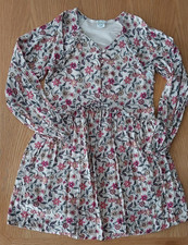 Kleid Gr.140 Mädchen Mehrfarbig Blumen Langarm Festlich Smyk