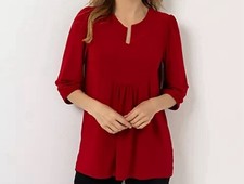 KIM & CO. Shirt, 3/4-Arm Deluxe Brazil Knit Tunika-Form figurumspielend gr.L  ot