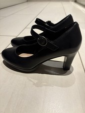 Plateau-/Spangenpumps von Tamaris, Leder, schwarz, Gr.37, Absatz 7,5 cm, neu