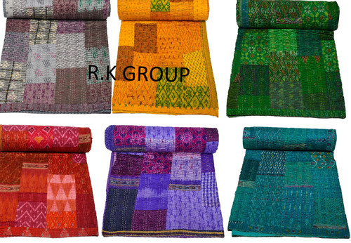 Indische kantha steppdecke - kantha-steppdecke, aus