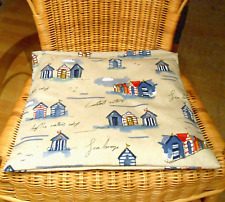 *Sitzkissen Strandhäuschen*, maritim, Stuhlkissen, 42 x 42 cm, handgefertigt