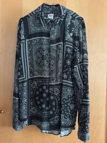 Zara paisley hemd schwarz - zara,