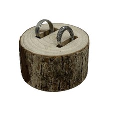 Ringhalter aus Birke Hochzeit Ringkissen Ringbox aus Baumscheibe Holz Neu Nr. 3