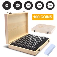 100x Münzkapseln Leuchtturm Kapseln Caps 18-30 mm für 2 Euro Münzen Coin mit Box