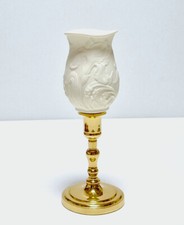 PARTYLITE - Biskuit Porzellan,Messing Kerzen/Teelichthalter - "Iris"