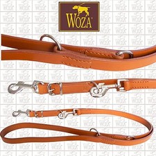 WOZA Hundeleine Handmade Lederleine Rindleder Sattlernaht Vollleder R571