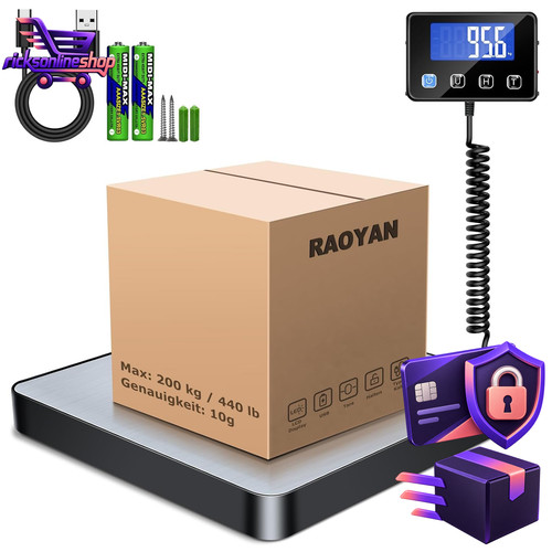 Paketwaage 200kg 10g digitale - 200kg/10g,