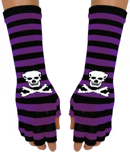 Gothic armstulpen totenkopf - gothic,