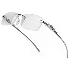 Mens Vintage Clear Lens Silver