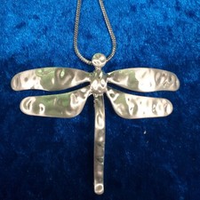 Libelle Anhänger 9 cm Halskette Kette 60 cm versilbert Ethno Gothic Schmuck edel