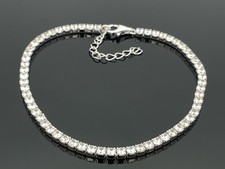 TENNISARMBAND 925/-SILBER RHODINIERT MIT ZIRKON SILBERZEIT SCHMUCKJAGD