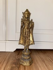 Buddha Figur Bronze vergoldet 