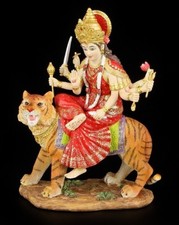Durga Figur bunt reitet auf