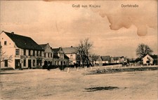 AK GRUSS AUS OBERSCHLESIEN KUJAU KR. NEUSTADT STRASSENANSICHT UM 1920