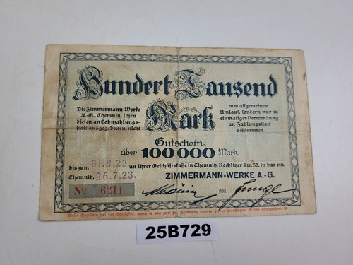 100 000 mark notgeld - notgeld, gutschein
