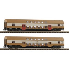 Fleischmann 6260075 N 2er Set Doppelstockwagen, DR, Ep. IV, Set 2 N + Neu