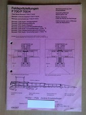 Betriebsanleitung Ersatzteilliste Holder Feldspritz-Leitungen F 700 H + Tabellen