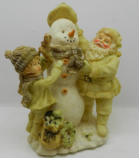 Senega Designe * Weihnachtmann mit Kind und Schneemann * Hand bemalt *