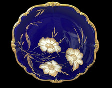 Rosenthal Selb  Pompadour Großer antiker Prunkteller/Schale D 33 cm Blau Gold