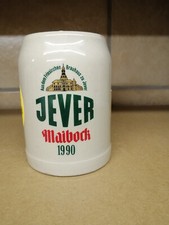 Jever Bierkrug Seidel Keramik Stein Rarität 0,5 l Maibock 1990 mit Aufkleber