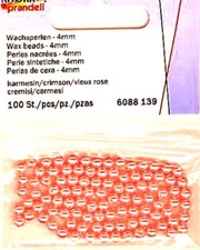 100 Wachsperlen 4 mm karmesin