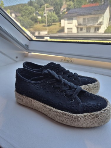Sommer stoffschuhe schwarz mit - schwarz,